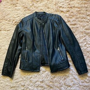 Women's Black Faux Leather Jacket